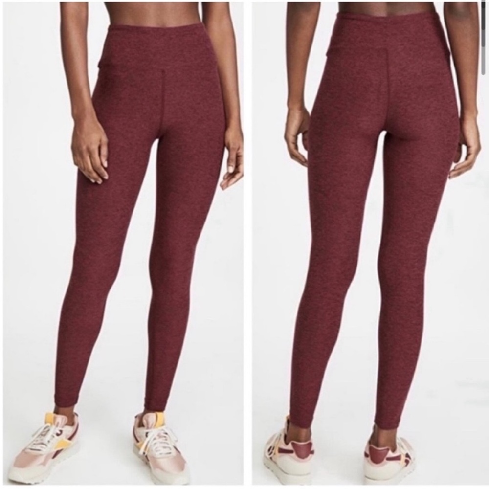 Year Of Ours Yoga burgundy heathered high rise soft leggings size extra small